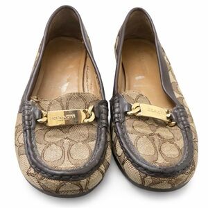 Coach Women's Tan and Brown Signature Loafers